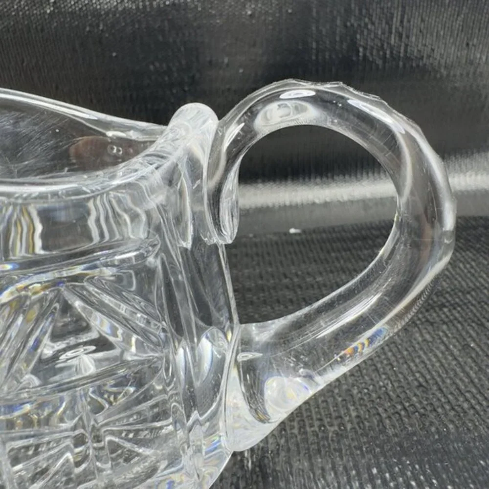 Antique Clear Glass Crystal Small Pitcher‎ Creamer Long Spout Glassware Vintage